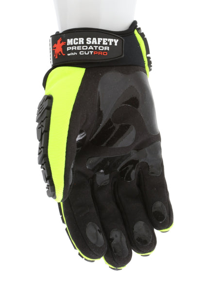 PD2905A - Predator® Mechanics Gloves - Cut Resistant Work Gloves - Made with Alycore™ - Cut and Puncture Protection - Tire Tread Pattern TPR Protects the Back of Hand - Adjustable Wrist Closure with ID Pad