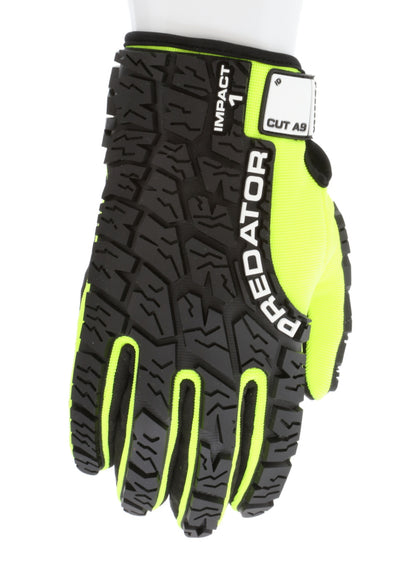 PD2905A - Predator® Mechanics Gloves - Cut Resistant Work Gloves - Made with Alycore™ - Cut and Puncture Protection - Tire Tread Pattern TPR Protects the Back of Hand - Adjustable Wrist Closure with ID Pad