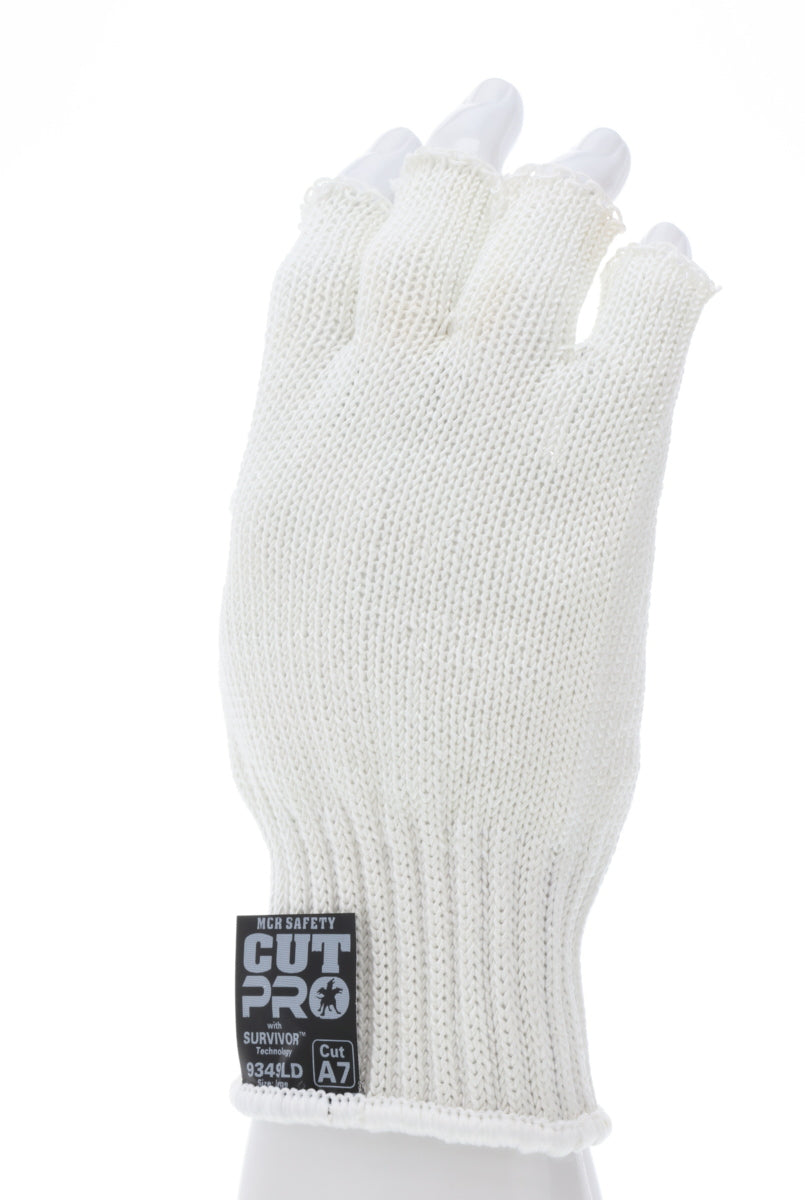 9349D - MCR Safety Survivor™ - 7 Gauge Cut Resistant Work Gloves - Light Weight, Cool and Ambidextrous - Fingerless Gloves - FDA Accepted Materials Can be used as Kitchen Cut Resistant Gloves