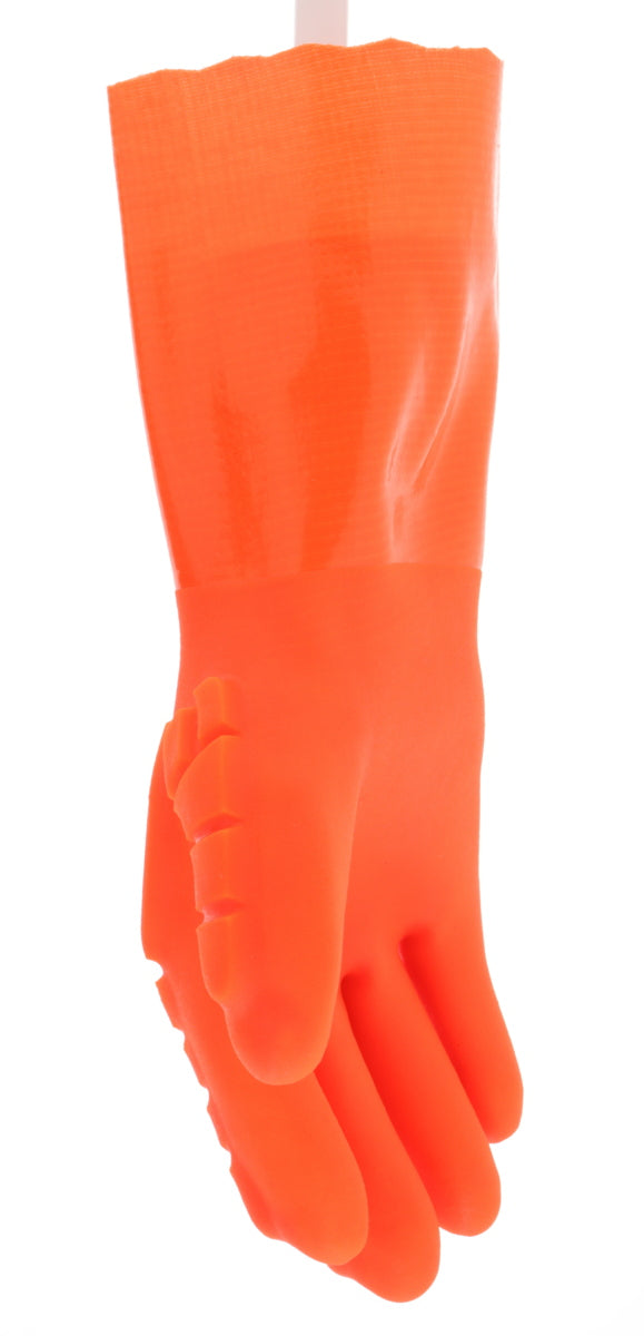 N2658HVO - Ninja® Alchemy Work Gloves - 15-Gauge Nylon Shell - Fully Double Coated with PVC - TPR Back-of-Hand Impact Protection - 14-Inch Gauntlet Cuff - Hi-Visibility Waterproof Glove with Level 2 Impact Protection