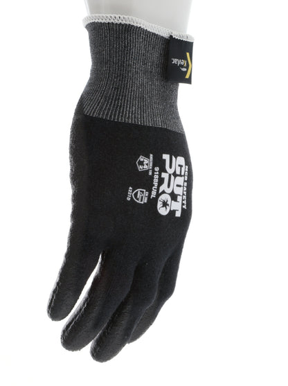 9188PUB - MCR Safety CutPro® - 18 Gauge Black Kevlar® Comfort Aramid Shell - Cut Resistant Work Gloves - Polyurethane (PU)Coated Palm and Fingertips - Reinforced Thumb Crotch