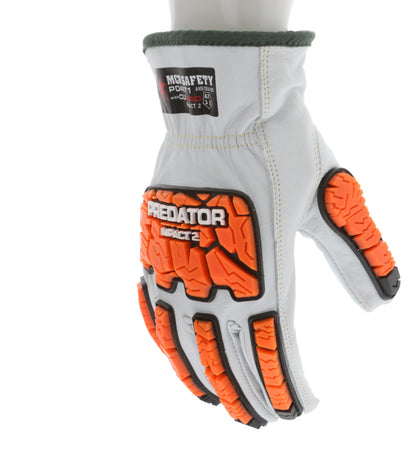PD4971 - Predator® Mechanics Gloves - Goatskin Leather Drivers Work Gloves - Tire Tread TPR Back, Fingers, and Thumb - 360° Cut Resistant Liner - TPR Back Provides Level 2 Impact Protection