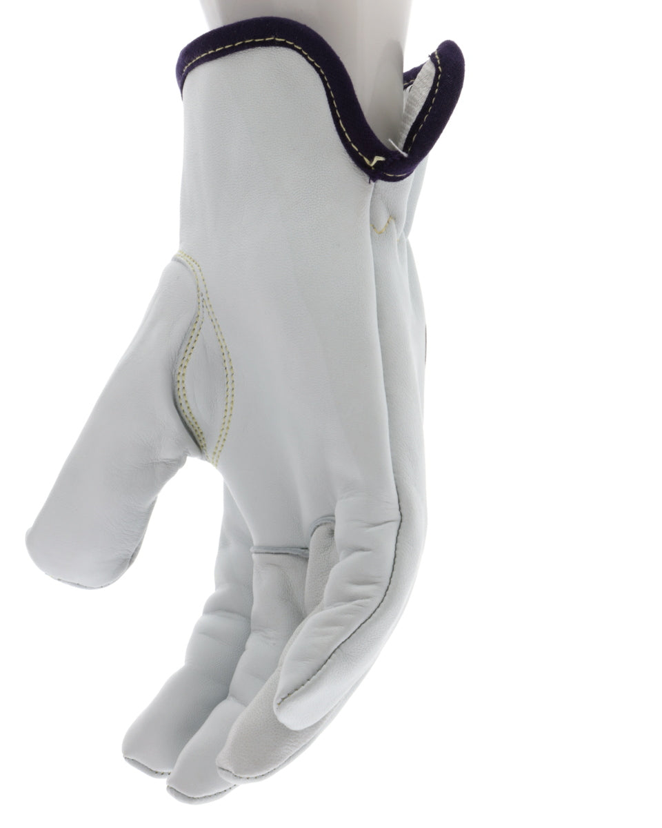3611DT - Leather Drivers Work Gloves - Premium A Grade Grain Goatskin - Dyneema® Diamond Technology Lining - Cut Resistant Gloves - Keystone Thumb - Natural Lanolin Content Keeps Gloves and Hands Soft