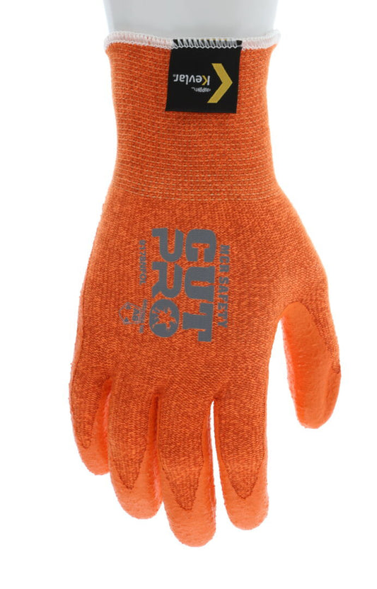 9178NFO - MCR Safety CutPro® - 13 Gauge Orange DuPont™ Kevlar® Aramid Shell - Cut Resistant Work Gloves - Nitrile Foam Coated Palm and Fingertips - Nitrile Foam Provides Excellent Wet and Dry Grip