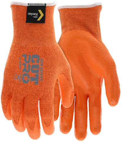 9178NFO - MCR Safety CutPro® - 13 Gauge Orange DuPont™ Kevlar® Aramid Shell - Cut Resistant Work Gloves - Nitrile Foam Coated Palm and Fingertips - Nitrile Foam Provides Excellent Wet and Dry Grip