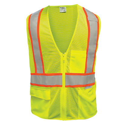 PIP Reflective Apparel 505ST ANSI Type R Class 2 Seven Pocket Mesh Breakaway Vest