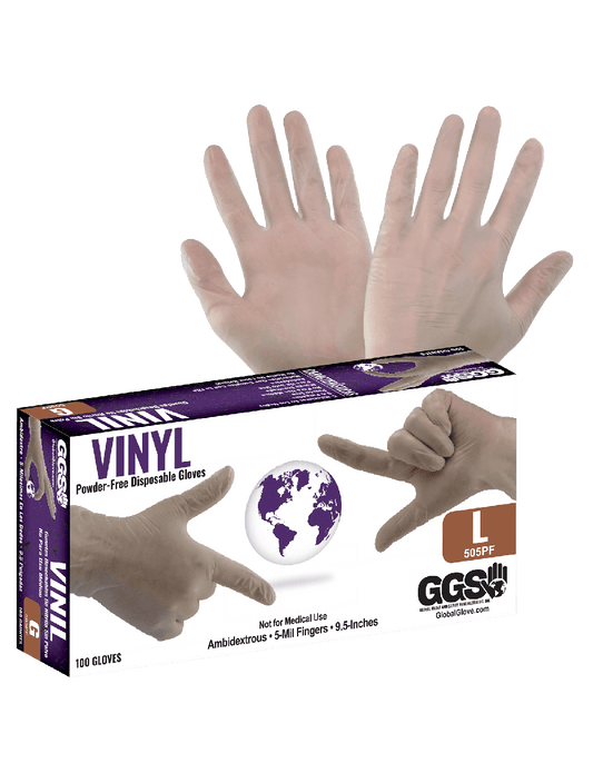 Vinyl, 505PF Disposable Gloves - latex - clear