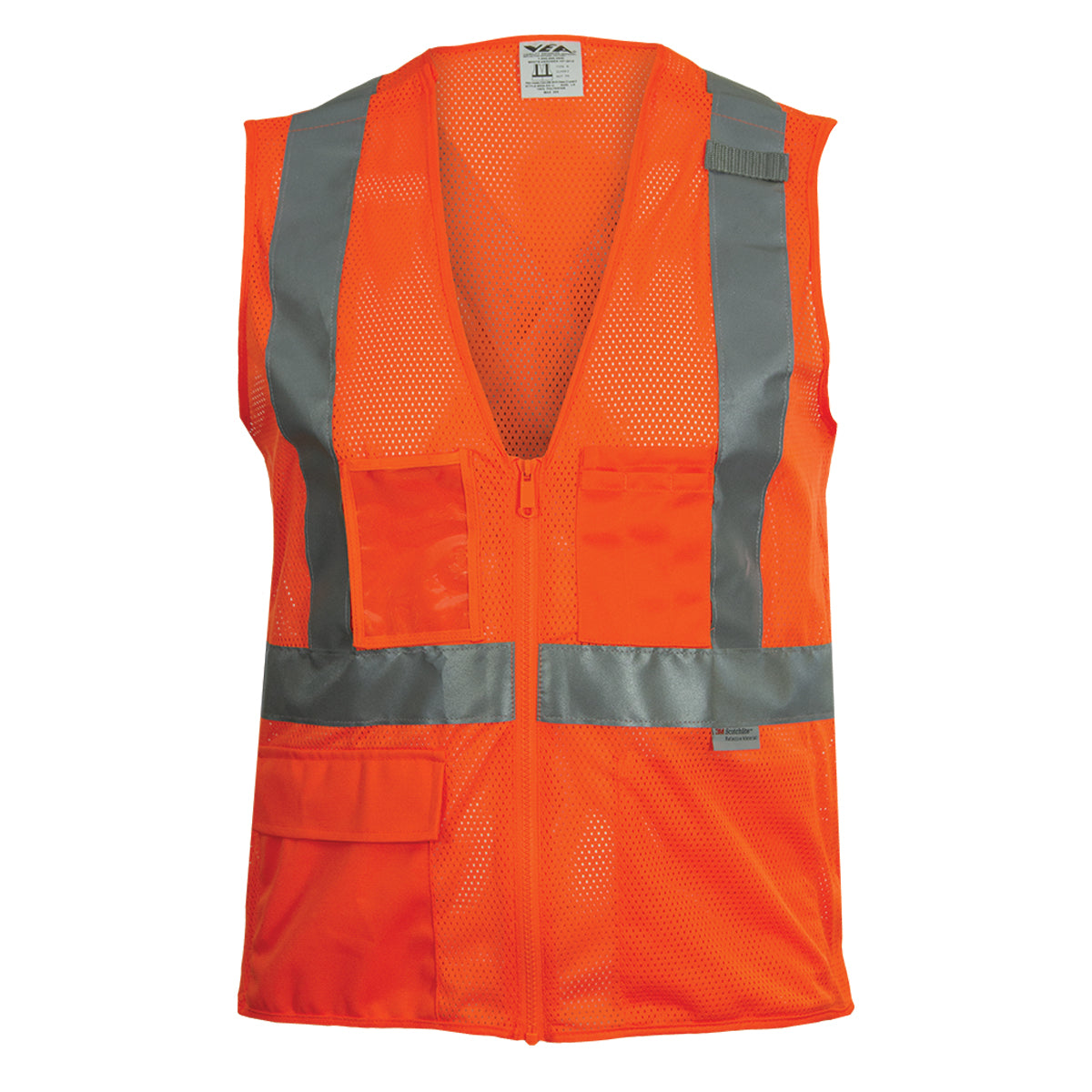 PIP Reflective Apparel 508ST ANSI Type R Class 2 Seven Pocket Mesh Breakaway Vest
