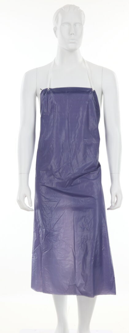 MCR Safety O63S4 - Blue Vinyl Apron - 6 mil Thickness - 35 Inch Width x 45 Inch Length - Sewn Edges - Light Protection Against Non-Hazardous Liquids and Sprays — manufacturer image 2