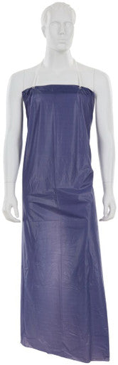 MCR Safety O63R7 - Blue Vinyl Apron - 6 mil Thickness - 35 Inch Width x 55 Inch Length - Raw Edges - Light Protection Against Non-Hazardous Liquids and Sprays