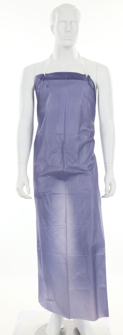 MCR Safety O63S7 - Blue Vinyl Apron - 6 mil Thickness - 35 Inch Width x 55 Inch Length - Sewn Edges -Light Protection Against Non-Hazardous Liquids and Sprays — manufacturer image 2