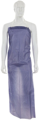 MCR Safety O63S7 - Blue Vinyl Apron - 6 mil Thickness - 35 Inch Width x 55 Inch Length - Sewn Edges -Light Protection Against Non-Hazardous Liquids and Sprays