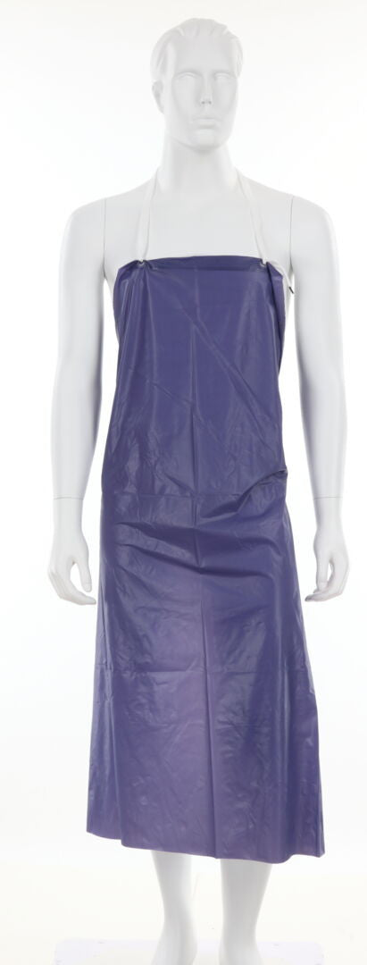 MCR Safety O73R4 - Blue Vinyl Apron - 8 mil Thickness - 35 Inch Width x 45 Inch Length - Raw Edges -Light Protection Against Non-Hazardous Liquids and Sprays — manufacturer image 2