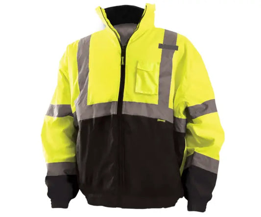 Occunomix Black Bottom Quilted Bomber Jacket Hi-Vis Jackets Orange S model LUX-250-JB-BOS
