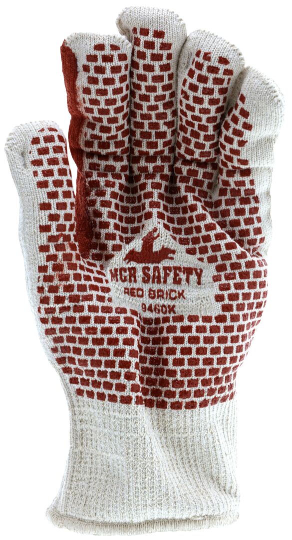 9460K - Red Brick® Terrycloth Work Gloves - Heavyweight 2-Ply Construction - Loop-in Terrycloth - Nitrile Blocks on Both Sides - Heat-Resistant Gloves - Nitrile Blocks Provide Excellent Gripping Power