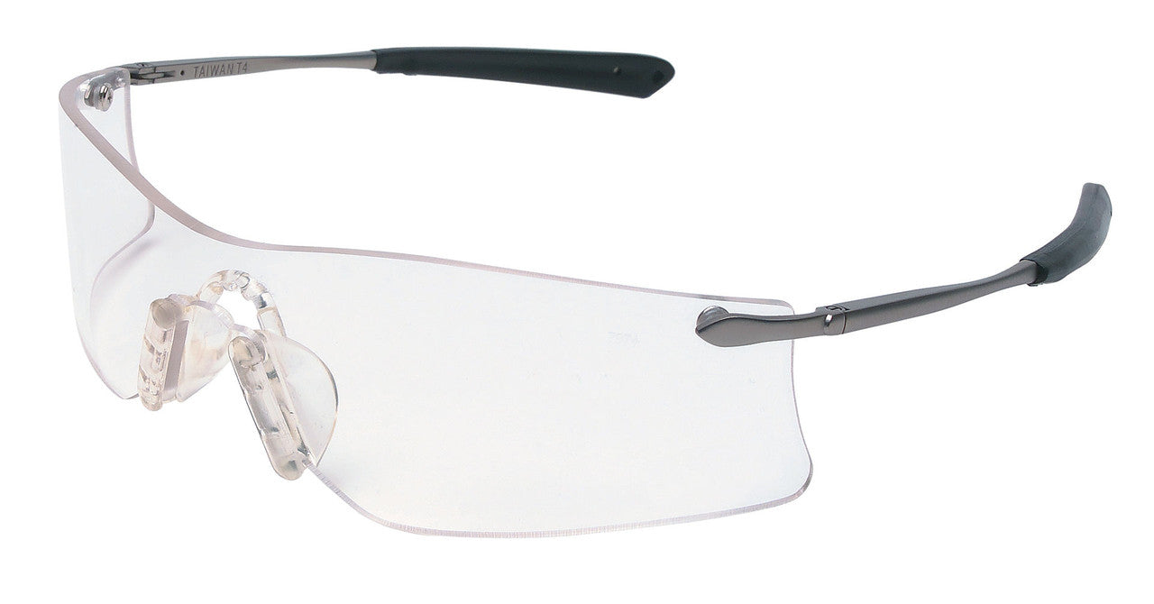 MCR Safety T4 - Rubicon® T4 Series Safety Glasses, Curved Frameless Lens Design, Soft TPR Nose Piece, Resilient Spring Hinge Temples for Comfortable Fit — manufacturer image 4