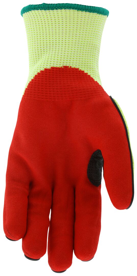UT1956 - MCR Safety UltraTech® Insulated Mechanics Gloves - CutPro® UltraTech® - 13 Gauge HyperMax® HPPE Shell - 10 Gauge Acrylic Lined - Red Sandy Nitrile Foam Palm Coating - Hi-Vis Lime TPR Back of Hand Protection - Level 1 Impact Protection