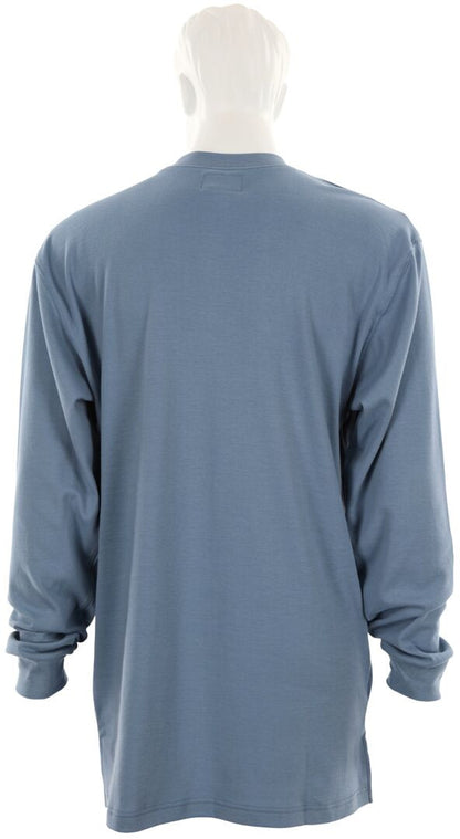 MCR Safety LST1MB - MCR Safety FR Gear - Medium Blue Flame Resistant FR Work Shirts - Lightweight Long Sleeve T-Shirt - Comfortable 100% FR Cotton Fabric - Provides CAT2 Protection — manufacturer image 3