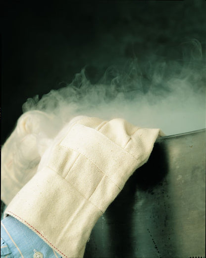 9124K - Hot Mill Work Gloves - 24-Ounce Cotton Fabric - 2.5-Inch Band Top - Knuckle Strap - Recycled Liner - Regular Weight - Heat Resistant Cotton Work Gloves