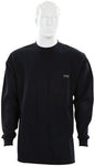 MCR Safety LST1N - MCR Safety FR Gear - Navy Blue Flame Resistant FR Work Shirts - Lightweight Long Sleeve T-Shirt - Comfortable 100% FR Cotton Fabric - Provides CAT2 Protection