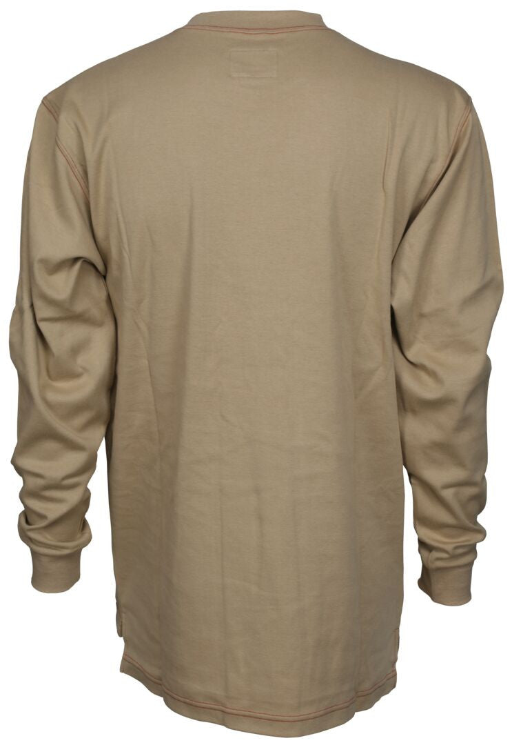 MCR Safety LST1T - MCR Safety FR Gear - Tan Flame Resistant FR Work Shirts - Lightweight Long Sleeve T-Shirt - Comfortable 100% FR Cotton Fabric - Provides CAT2 Protection — manufacturer image 5