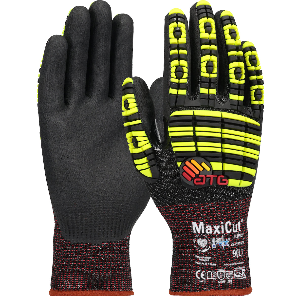 MaxiCut® Ultra™ Seamless Knit Engineered Yarn with Impact Protection and Premium Nitrile Coated MicroFoam Grip plus AD-APT™ Technology - Touchscreen Compatible