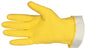 Flock-Lined Latex Rubber Gloves, 18 Mil, Honeycomb Grip Palm