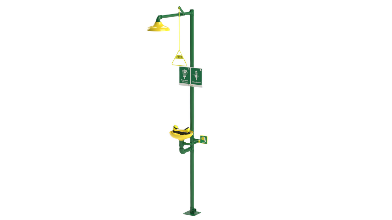 ZING Safety Shower/Eyewash With Pull Rod And Push Plate, ABS Dome And Bowl - official Zing product image 1