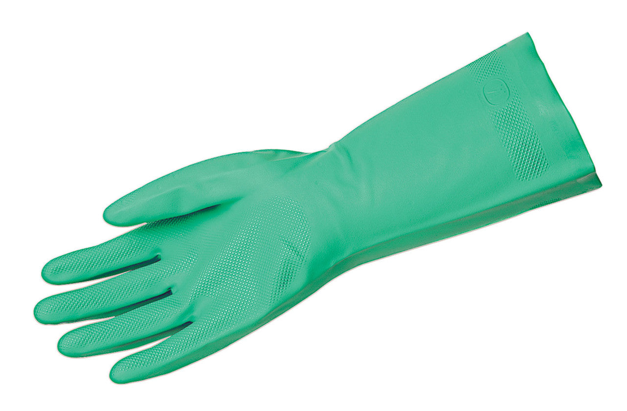Nitri-Chem Nitrile Chemical-Resistant Gloves, Flock Lined, 18 Mil