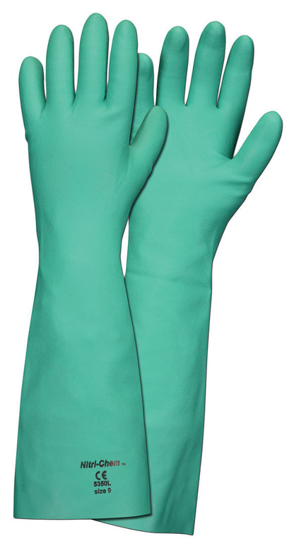 Nitri-Chem Unlined Nitrile Gloves, 22 Mil, 18-Inch Extra-Long, Chemical Resistant