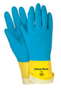 Chem-Tech Neoprene Over Latex Gloves, Flock Lined, Straight Cuff