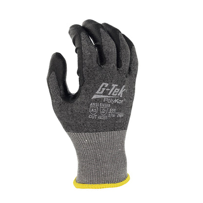 G-Tek® PolyKor®: Seamless Knit PolyKor® Blended Glove with Polyurethane Coated Smooth Grip on Palm & Fingers - 18 Gauge - Touchscreen