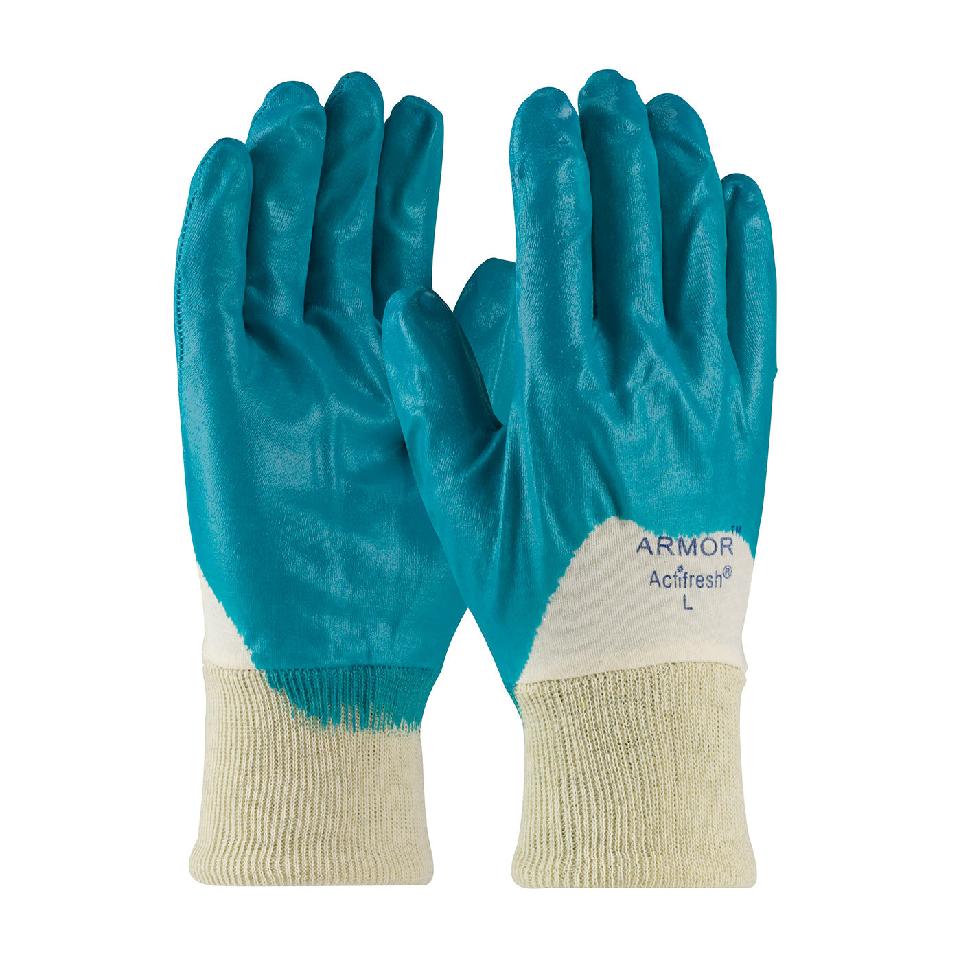 PIP 56-3180 – Nitrile Dipped Glove with Interlock Liner and Smooth Finish on Palm, Fingers & Knuckles - Knit Wrist