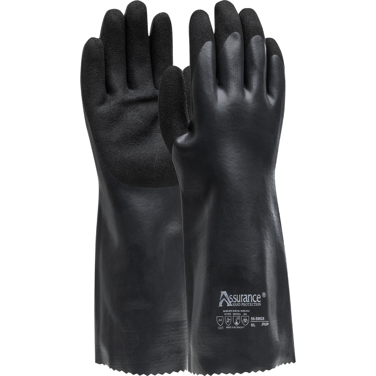 Assurance 56-586CR – Nitrile Coated Glove with PolyKor® Blended Liner and MicroSurface Grip on Palm & Fingers - 14"