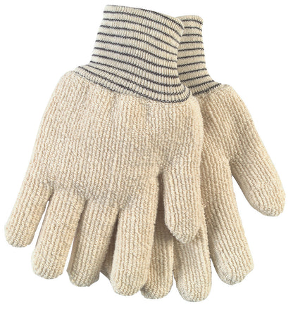 9433 - Hotline Terrycloth Work Gloves - 32-Ounce Extra-Heavyweight - Loop-Out, Seamless and Reversible - Heat-Resistant Gloves - Black Striped Knit Wrist - Extra Heavyweight Fabric Provides Greater Heat Protection