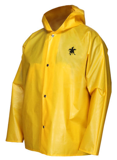 MCR Safety 560JH - Navigator Series Rain Gear - .25mm TPU / Nylon Rainwear - Waterproof Yellow Rain Jacket with Attached Hood