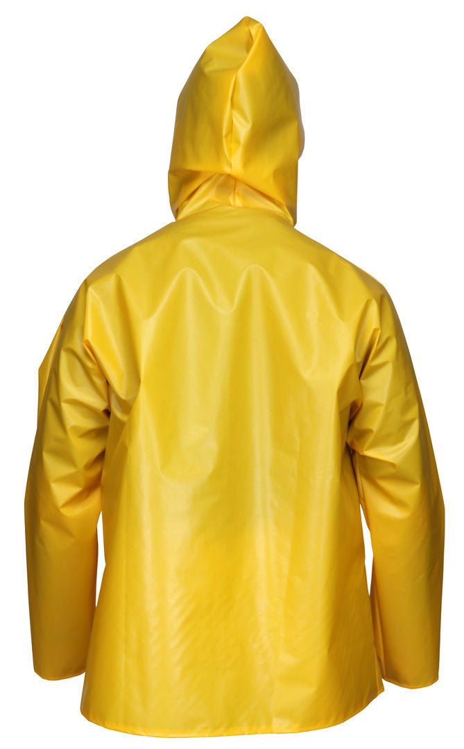 MCR Safety 560JH - Navigator Series Rain Gear - .25mm TPU / Nylon Rainwear - Waterproof Yellow Rain Jacket with Attached Hood — manufacturer image 2