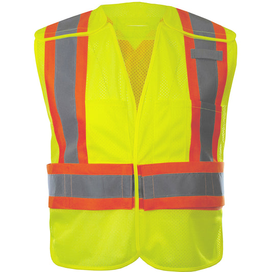 Reflective Apparel™: ANSI Type R Class 2 Two-Tone Breakaway Mesh Vest with Adjustable Waistline