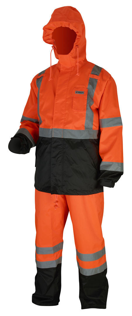 MCR Safety 591SJH - Luminator® Hi-Vis Rain Gear Jacket - Breathable Polyester / PU Hi-Vis Clothing - Zippered Front Closure - Meets ANSI/ISEA 107 2020 Standard - Type R Class 3 Compliant — manufacturer image 5