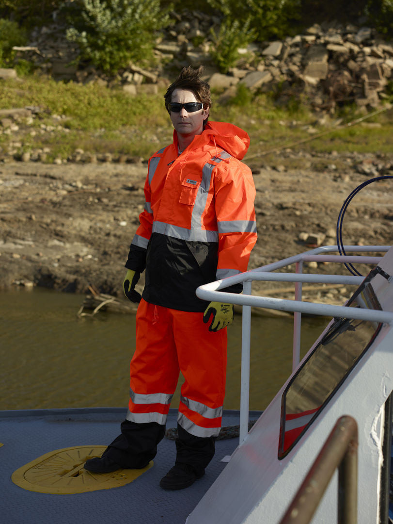MCR Safety 591SJH - Luminator® Hi-Vis Rain Gear Jacket - Breathable Polyester / PU Hi-Vis Clothing - Zippered Front Closure - Meets ANSI/ISEA 107 2020 Standard - Type R Class 3 Compliant — manufacturer image 3