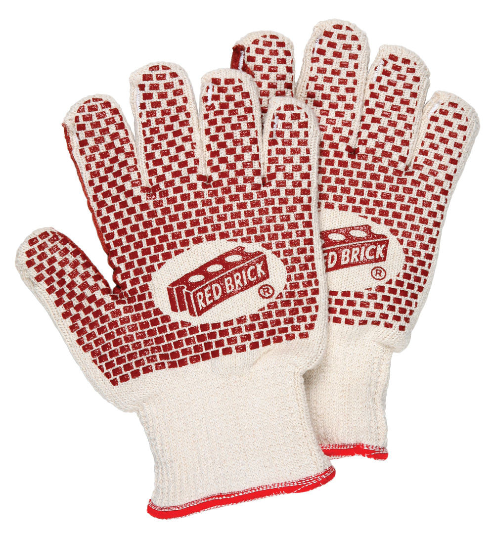9462K - Red Brick® Terrycloth Work Gloves - Heavyweight 2-Ply Construction - Loop-in Terrycloth - Nitrile Blocks on Both Sides - Heat-Resistant Gloves - Ladies Size - Nitrile Blocks Provide Excellent Gripping Power