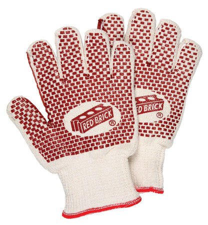 9462K - Red Brick® Terrycloth Work Gloves - Heavyweight 2-Ply Construction - Loop-in Terrycloth - Nitrile Blocks on Both Sides - Heat-Resistant Gloves - Ladies Size - Nitrile Blocks Provide Excellent Gripping Power