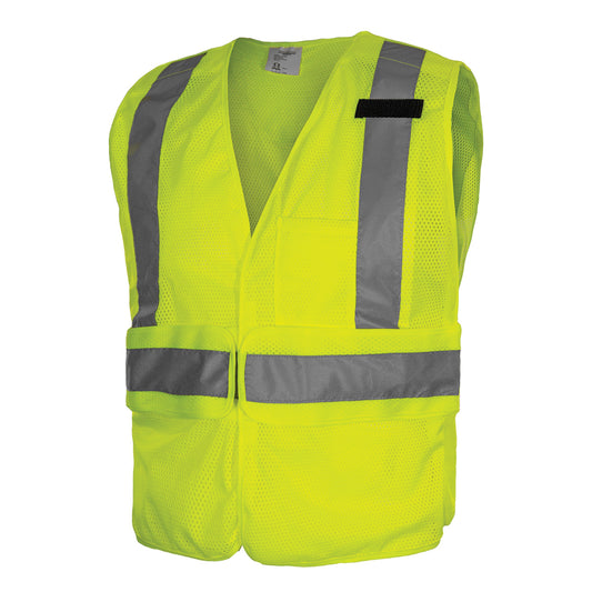 PIP Reflective Apparel 572ET ANSI Type R Class 2 Breakaway Mesh Vest with Adjustable Side Wrap Closure