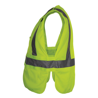 PIP Reflective Apparel 572ET ANSI Type R Class 2 Breakaway Mesh Vest with Adjustable Side Wrap Closure