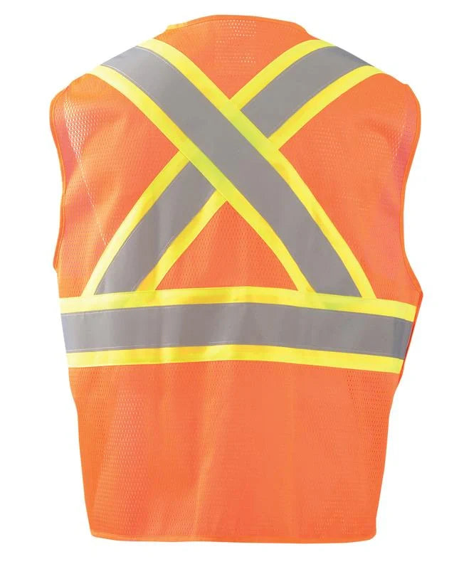 Mesh 5-Pt. Breakaway Two-Tone X-Back Vest w/Quick Release Zipper