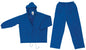 MCR Safety 7032 - Challenger Series Rain Gear - .18mm PVC / Nylon Rainwear - 2 Piece Waterproof Blue Rain Suit - Rain Jacket, Attached Hood and Elastic Waist Pants