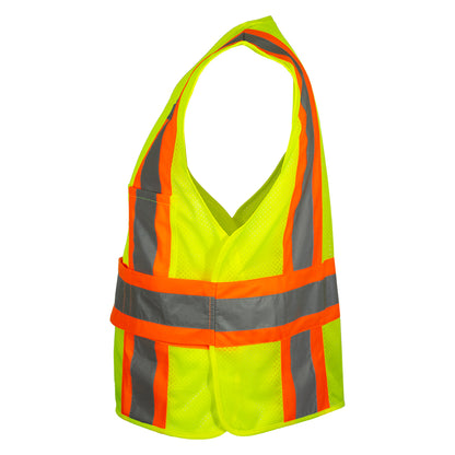 PIP Reflective Apparel 576ET ANSI Type R Class 2 Mesh Vest with Adjustable Side Wrap Closure