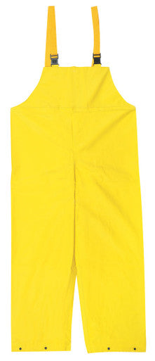 MCR Safety 800BF - Concord Series Rain Gear - .35mm Neoprene / Nylon Rainwear - Waterproof Yellow Rain Pants - Bib Style Pant with No Fly Front