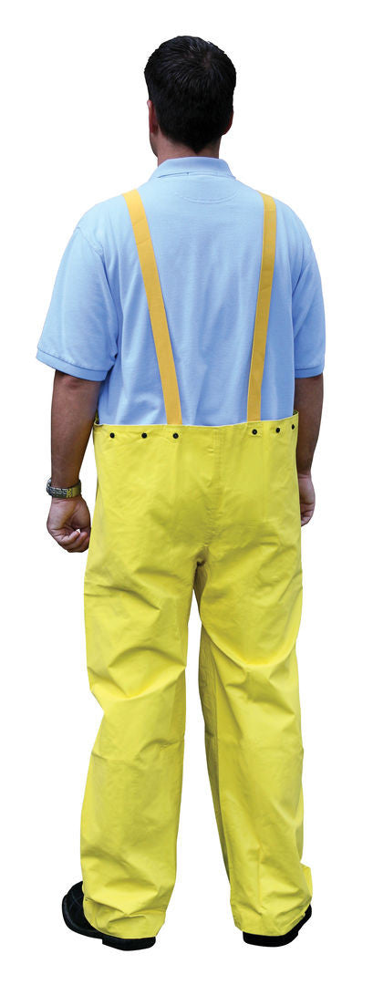 MCR Safety 800BP - Concord Series Rain Gear - .35mm Neoprene / Nylon Rainwear - Waterproof - Yellow Rain Pants - Bib Style Pant with Fly Front — manufacturer image 5