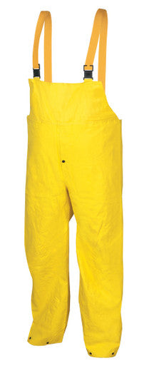 MCR Safety 800BP - Concord Series Rain Gear - .35mm Neoprene / Nylon Rainwear - Waterproof - Yellow Rain Pants - Bib Style Pant with Fly Front